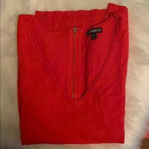 Red sleeved Express sweater